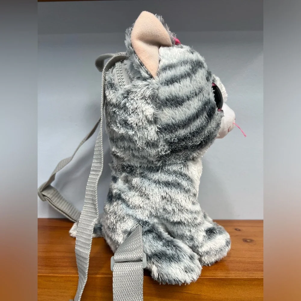 The TY GEAR Collection NWT KIKI Gray  Kitty Backpack Gray Pocket 11